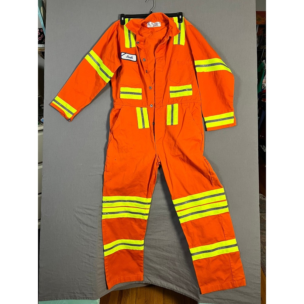 WearGuard Aramark Coveralls 42R Cotton Reflective Orange Hi-Vis Workwear Fair